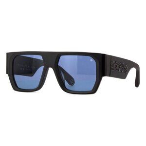 A0495Z New PHILIPP PLEIN Master Oversize Black Square SPP094M 0703 Sunglasses Wo